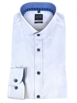 7 wit overhemd Olymp online bestellen blauwe knoopjes